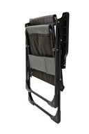 صندلی کمپینگ Natura 4 Pieces صندلی پیک نیک تاشو با جا جام مستطیل خاکستری-thumb