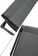 صندلی کمپینگ Natura 4 Pieces صندلی پیک نیک تاشو با جا جام مستطیل خاکستری-thumb