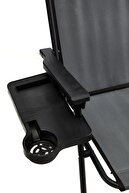 صندلی کمپینگ Natura 4 Pieces صندلی پیک نیک تاشو با جا جام مستطیل خاکستری-thumb