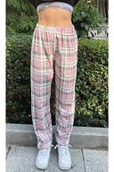Kadın Ekose Desenli Pijama Alt