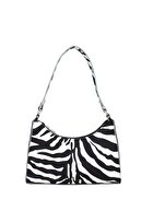 Housebags Kadın Zebra Desenli Baguette Çanta 195