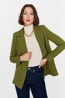 Haki Kemik Düğmeli Kruvaze Kapamalı Blazer Ceket TWOSS21CE0029