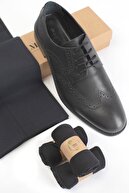 Moodligo Erkek 6'lı Premium Bambu Soket Çorap - 2 Siyah 2 Füme 2 Lacivert - Kutulu
