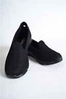 Deripabuc Siyah Kadın Spor Babet Yürüyüş Ayakkabısı Çpç-0001