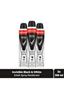 Rexona Men Erkek Sprey Deodorant Invisible On Black + White Clothes Avantajlı Boy 200 ml x3 Adet