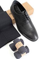 Moodligo Erkek 6'lı Premium Bambu Soket Çorap - 2 Siyah 2 Füme 2 Lacivert - Kutulu