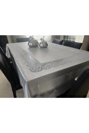 سفره توری بی دینی جامعه 0011 TULLE TABLECLOTH طراحی شیک و خاکستری رنگ خاکستری 160x220cm-thumb