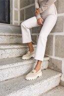 کفش آکسفورد جیر بژ زنانه لارسن-thumb