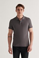 Erkek Antrasit Basic %100 Pamuk Polo Yaka T-shirt E001004