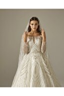 Mediha Cambaz Bridal Eleanor Gümüş Işıltılı Taşlardın Görkemli Prenses Gelinlik