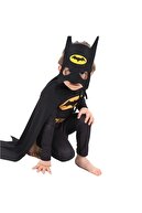 Batman Erkek Çocuk Siyah Pelerinli Maskeli Yarasa Adam Kostümü
