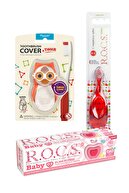 R.O.C.S. Rocs Baby Owl Bakım Seti - Bebek Diş Macunu + Diş Fırçası + Flipper Baykuş Saklama Kabı