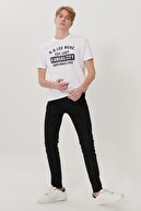 Lee Malone Erkek Siyah Skinny Normal Bel Çok Dar Paça Esnek Jean Pantolon