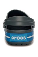 Crocs Koyu Gri Unisex Crocband Kenarı Mavi Beyaz Çizgili Terlik