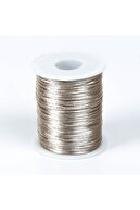 10 متر - طناب فلاش 1 میلی متر، طناب دستبند، طناب دم موش، رنگ نقره ای یخی، طناب جواهر-thumb