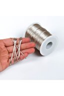 10 متر - طناب فلاش 1 میلی متر، طناب دستبند، طناب دم موش، رنگ نقره ای یخی، طناب جواهر-thumb