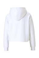 Puma Kadın Essential Metalik Logo Sweatshirt-beyaz