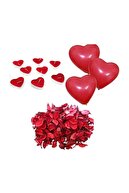 Furkan Toys Evlilik Teklifi Paketi 1000 Gül Yaprağı 10 Kalp Balon 10 Kalp Mum
