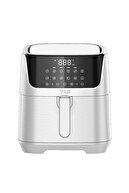 M25 Maxifry Pro 5.5 لیتری سرخ کن با هوای داغ هوشمند لمسی سرخ کن هوای داغ سفید (تضمین شده YUI ترکیه)-thumb