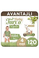 Baby Turco Doğadan Avantajlı Külot Bez 4 Numara Maxi 120 Adet