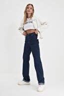 شلوار جین گشاد شلوار جین آبی تیره Snow Lycra Palazzo ناوی آبی جین-thumb