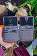 کیف پول زیپ راسو زیپ چرم اصل کارول یونیسکس-thumb