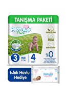 Paddlers Pure Bebek Bezi 3 Numara Midi 4 Adet (4-9 KG) 40'lı Yenidoğan Islak Havlu