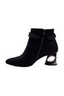 Pierre Cardin Kadın Siyah Süet Sivri Burun Klasik Ayakkabı