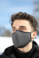 AntiCoV Prestige Boyun Lastikli GRİ AntiViral Kumaştan Üretilmiş Yıkanabilir Maske