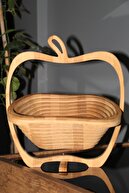 Gerçektrend Dekoratif Bambu Sepet, Meyve Sepeti, Katlanabilir Ve Ekmeklik, Elma Modeli, Çok Amaçlı Ürün