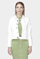 W Collection Kesim Detaylı Beyaz Denım Ceket