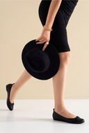 01 کفش بالرین زنانه چرم اصل مشکی-thumb