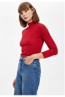 Defacto Kadın Kırmızı Basic Slim Fit Uzun Kollu Tişört S1018AZ20AU