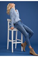 Defacto Kadın Mıd Blue Vintage Slim Jean Pantolon S1609AZ20AU