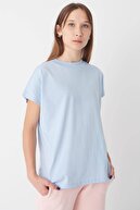 Addax Kadın Mavi Basic T-Shirt P0769 - U13 Adx-0000020933