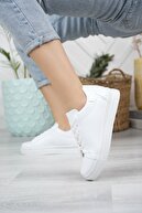 کفش‌های پیاده‌روی سفید زنانه کفش‌های کتانی معمولی-thumb