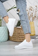 کفش‌های پیاده‌روی سفید زنانه کفش‌های کتانی معمولی-thumb