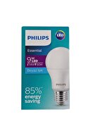 Philips Essential 9w (60W) Beyaz Işık Led Ampul E27 Normal Duy