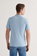 Avva Erkek Açık Mavi Polo Yaka Düz T-shirt E001004