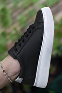 Riccon Kadın Siyah Beyaz Hologram Detaylı Sneaker 0012205