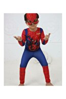 Spiderman Erkek Çocuk Spiderman Kostümü Yeni Örümcek Adam Kostüm Maskeli