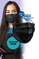 Sabomar Medizer Siyah Cerrahi Maske Spunbond - 50 Adet
