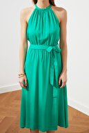 TRENDYOLMİLLA Yeşil Kuşaklı Elbise TWOSS19EL0155