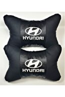 BsElektronik Hyundai Papyon Yastık Boyun Yastığı + Emniyet Kemeri Kılıfı Takım Beyaz Logo