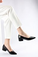 FORS SHOES Siyah Cilt Topuklu Ayakkabı 3 Cm