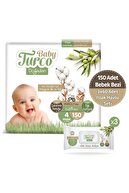 Baby Turco Doğadan 4 Numara Maxi 150 Adet + 3x60 Doğadan Islak Havlu