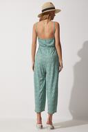 سرهمی بافتنی تابستانی بند گلدار سبز زنانه UB00037-thumb