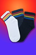 Belyy Socks 3 Lü Çok Renkli Çember Detaylı Unisex Çorap