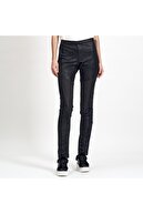 Dkny Jeans Siyah Deri Görünümlü Kadın Tayt