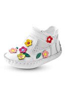 KAPTAN JUNIOR Ilkadım Hakiki Deri Kız Bebek Çocuk Ortopedik Ayakkabı Patik Itdk 205 Beyaz